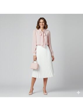 Avec Les Filles Blush Pink Relaxed Fit Textured Blouse – Size XS (NWT)
